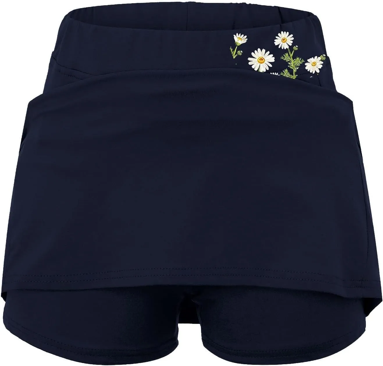 Double Layer Skorts for Women Lightweight Breathable High Waisted Skirt Tummy Control Casual Loose Shirts with Pockets