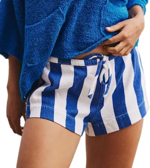 DSORVICD Women Striped Boxer Shorts Y2k Drawstring Low Elastic Lounge Shorts Baggy Pajamas Shorts Sleep Micro Shorts Bottom