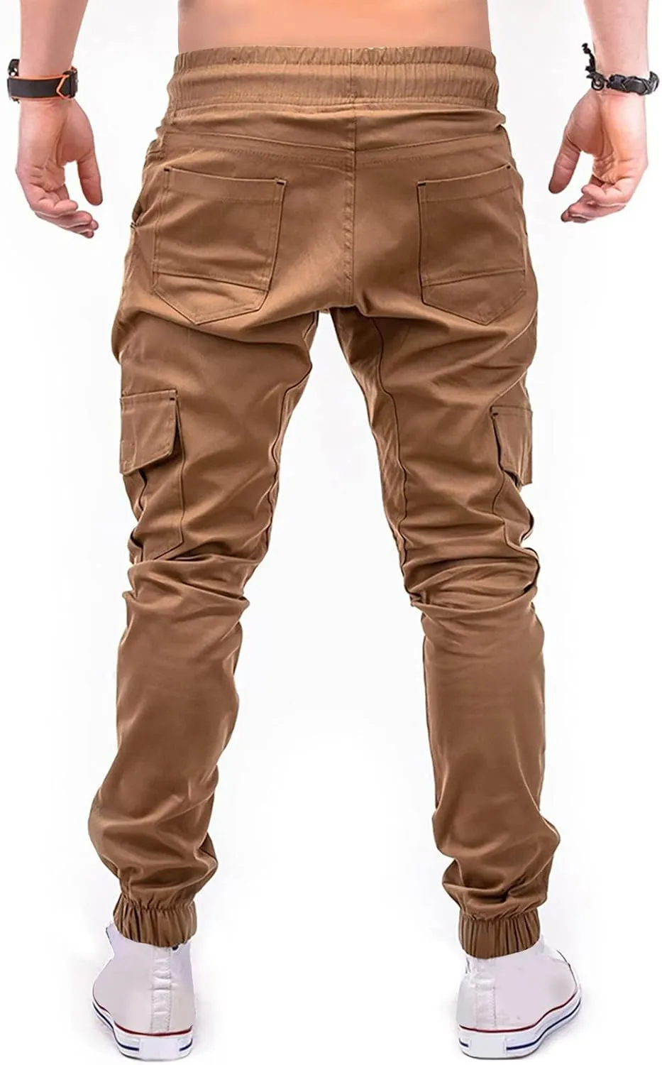 DuDubaby Mens Lounge Pants Mens Stretch Pants Overalls Drawstring Multi Pocket Casual Pants Hiking Pants Cotton Twill Pants
