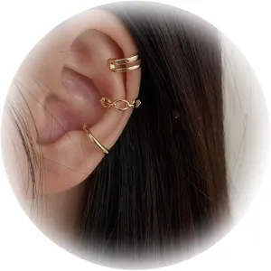 Ear Cuff Earrings for Women Cubic Zirconia Hoop Huggie Ear Cuffs for Women Non Piercing