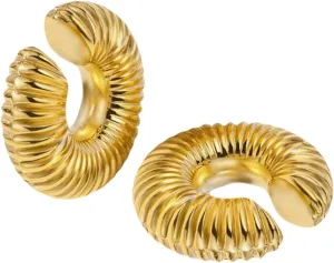 Ear Cuffs for Women/Gold Silver Earrings Non Piercing / 18k Gold Plated Stainless Steel Chunky Round Huggie Minimalism Earrings/Ear Cartilage Clip/Copper Alloy/Glam by Easy Shop Deals
