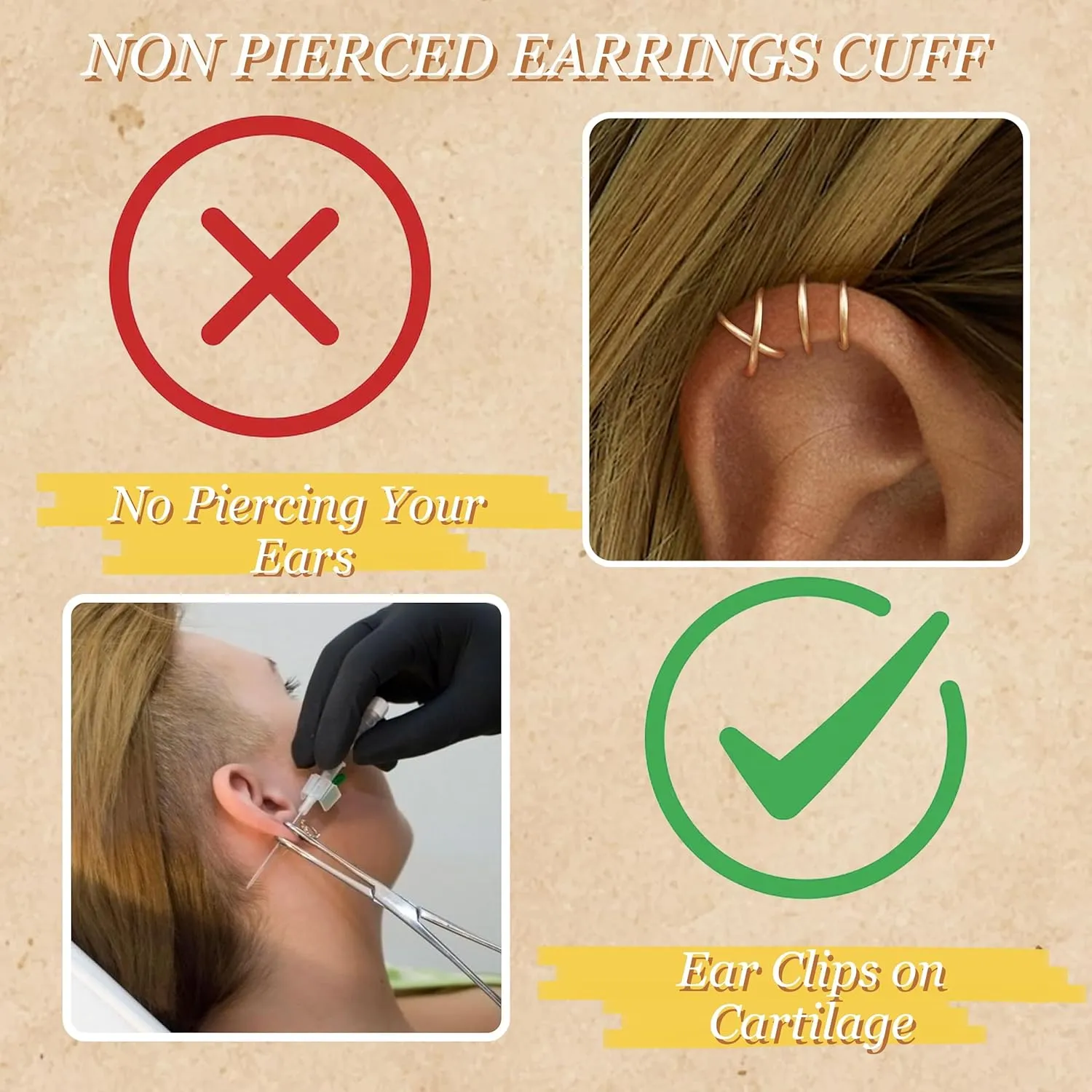 Ear Cuffs Non Piercing Cubic Zirconia Ear Cuff Earrings for Women Trendy Gold Clip on Earrings for Women Gifts Trendy Stuff Hypoallergenic Cartilage Earrings Jewelry