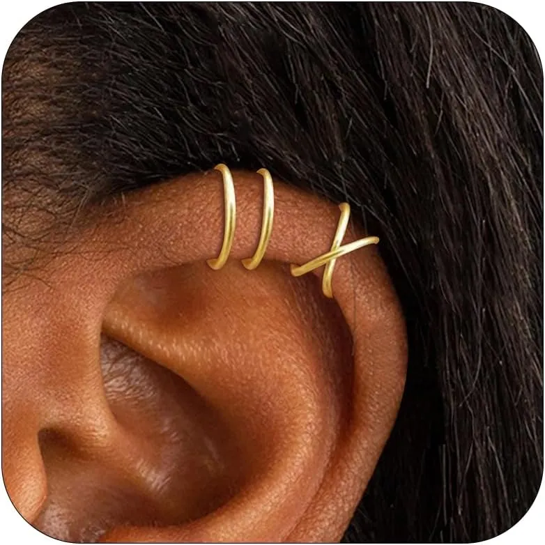 Ear Cuffs Non Piercing Cubic Zirconia Ear Cuff Earrings for Women Trendy Gold Clip on Earrings for Women Gifts Trendy Stuff Hypoallergenic Cartilage Earrings Jewelry
