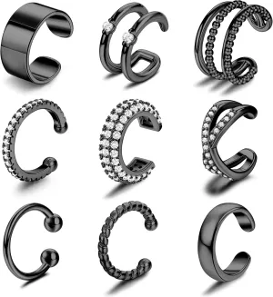Ear Cuffs Non Piercing Earrings for Women Trendy Lightweight Gold Silver Clip On Fake Earrings Non Pierced Cartilage Ear Cuff Jewelry Set