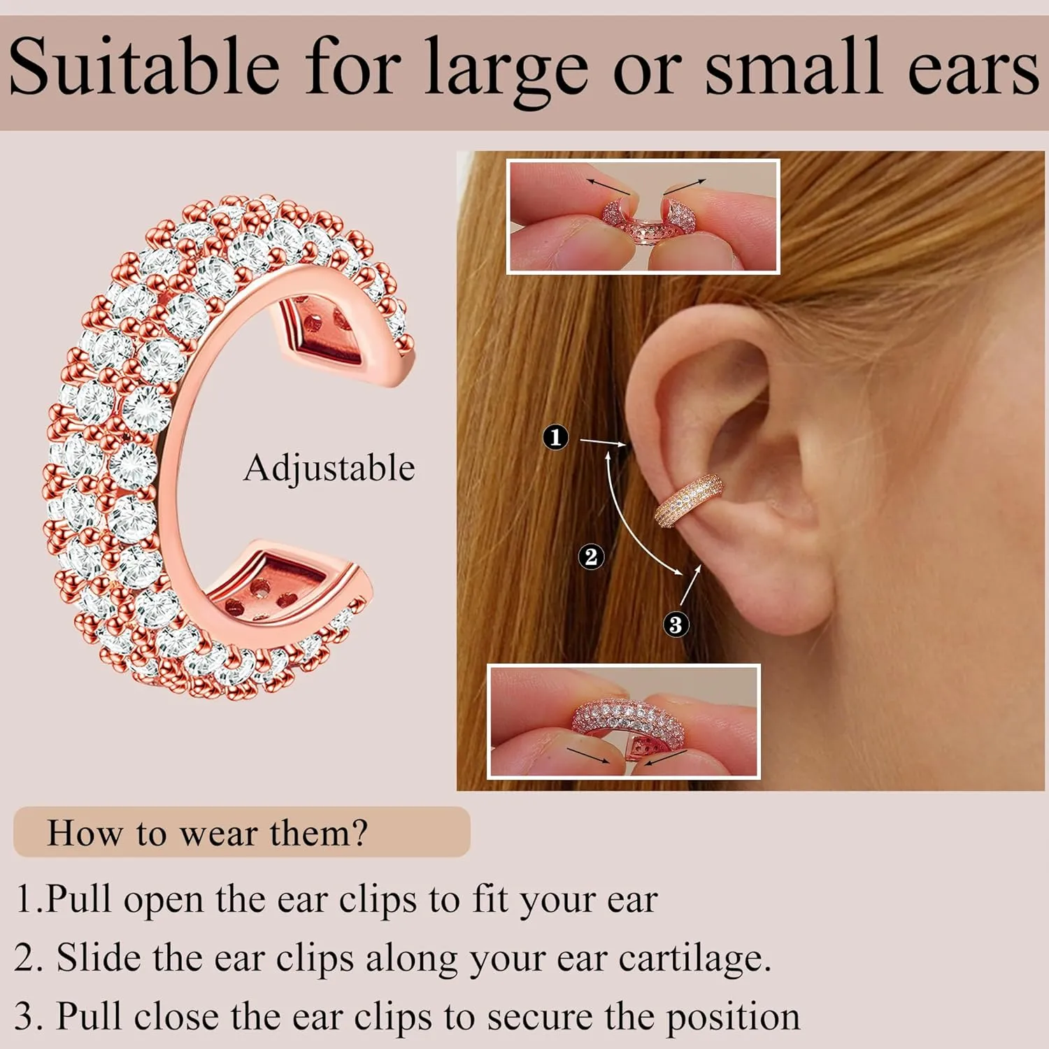 Ear Cuffs Non Piercing Earrings for Women Trendy Lightweight Gold Silver Clip On Fake Earrings Non Pierced Cartilage Ear Cuff Jewelry Set