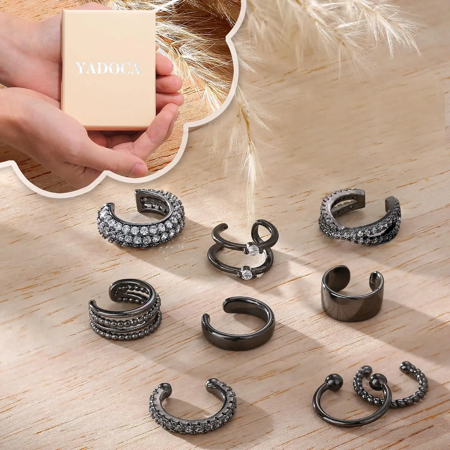 Ear Cuffs Non Piercing Earrings for Women Trendy Lightweight Gold Silver Clip On Fake Earrings Non Pierced Cartilage Ear Cuff Jewelry Set