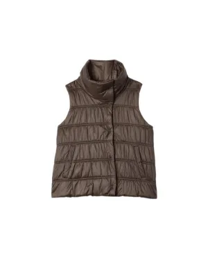 Eileen Fisher High Collar Ruched Vest