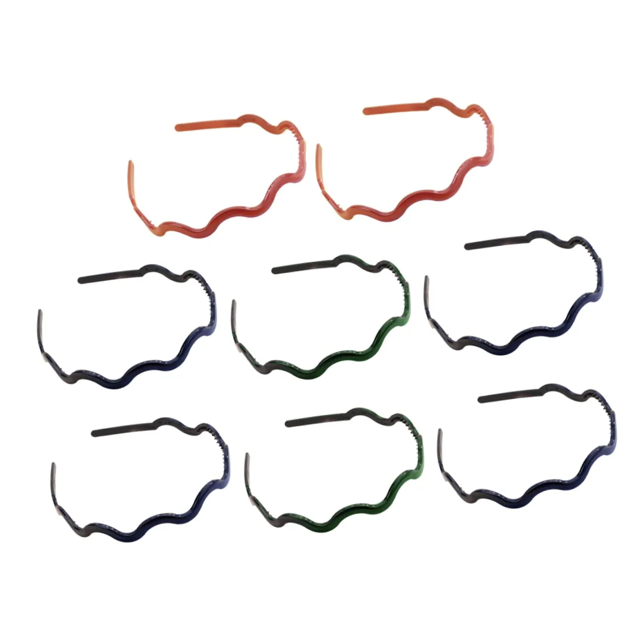 Elastic Green Headbands 8pcs Wavy Headband for Hair Non Slip for Women Men Random Color