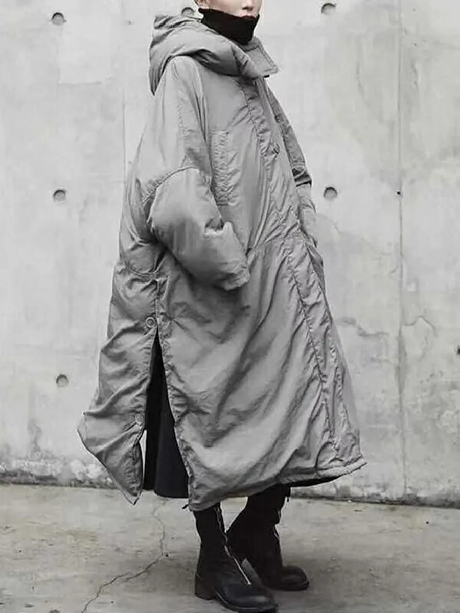 Extra Loose Solid Color Warm Winter Jacket for Women
