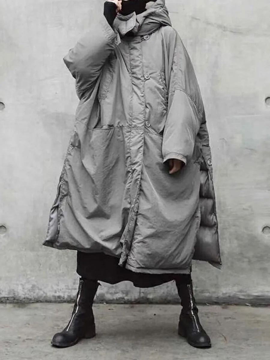 Extra Loose Solid Color Warm Winter Jacket for Women