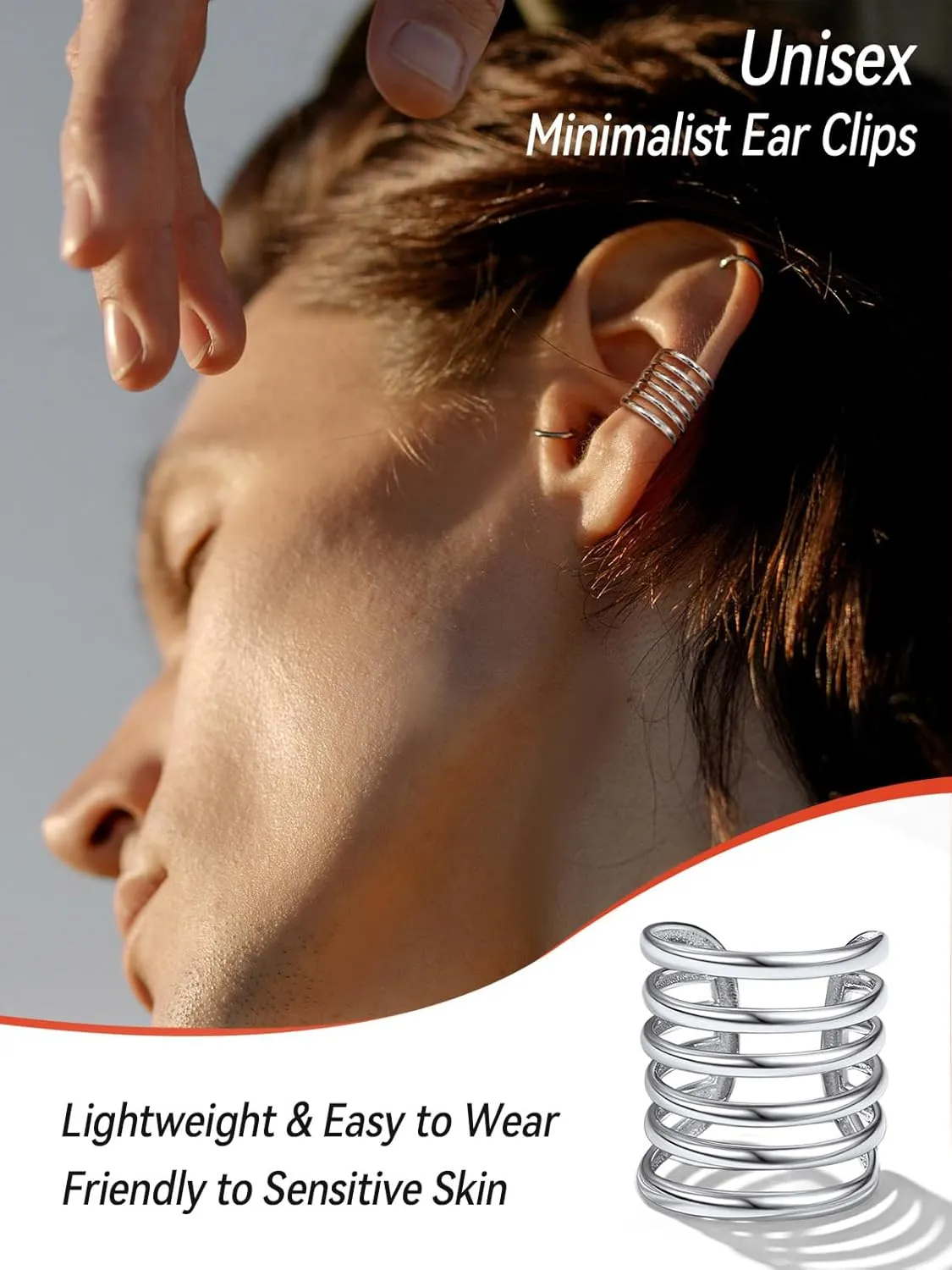 FaithHeart Ear Cuff Earrings for Women Non Piercing Lightweight Sterling Silver Ear Cuff for Non Pierced Ears Hypoallergenic Fake Earrings with Gift Box