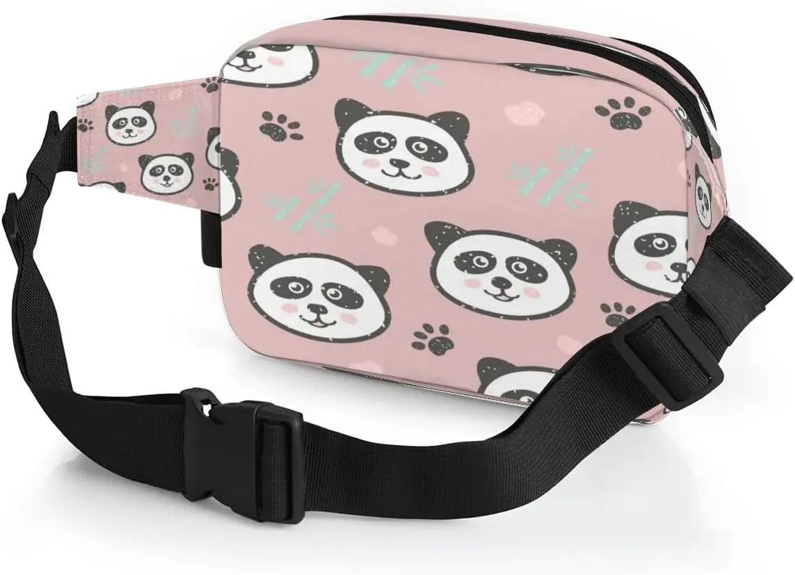 Fanny Pack for Men Women, Waterproof Sports Waist Bag Pack, Panda Belt Bag for Travel Hiking Running, Travel Chest Bag with Adjustable Strap, Cute Panda