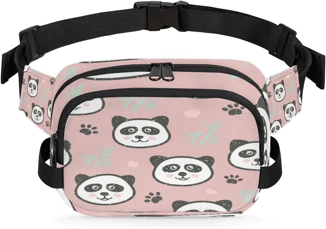 Fanny Pack for Men Women, Waterproof Sports Waist Bag Pack, Panda Belt Bag for Travel Hiking Running, Travel Chest Bag with Adjustable Strap, Cute Panda