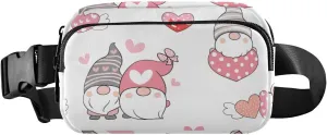 Fanny Pack for Women Men Cute Gnome Heart Couple Belt Waist Pack Bum Bag Wallets for Running Cycling Hiking Travel Workout with Adjustable Strap