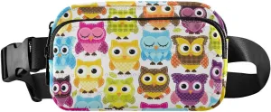 Fanny Pack for Women Men Cute Owl Plaid Colorful Belt Waist Pack Bum Bag Wallets for Running Cycling Hiking Travel Workout with Adjustable Strap