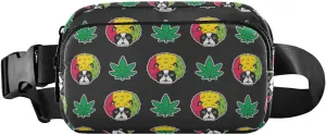 Fanny Pack for Women Men French Bulldog Afro Hair Belt Waist Pack Bum Bag Wallets for Running Cycling Hiking Travel Workout with Adjustable Strap