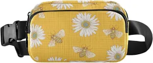 Fanny Pack for Women Men Honey Bees Daisy Belt Waist Pack Bum Bag Wallets for Running Cycling Hiking Travel Workout with Adjustable Strap