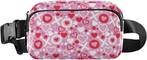 Fanny Pack for Women Men Love Hearts Dots Belt Waist Pack Bum Bag Wallets for Running Cycling Hiking Travel Workout with Adjustable Strap