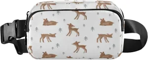 Fanny Packs for Women Men Cute Deer Forest Trees Belt Bag Waist Pouch Packs Crossbody Bag Running Hiking Fanny Pack Gifts for Girls Boys
