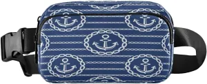 Fanny Packs for Women Men Marine Navy Anchor Belt Bag Waist Pouch Packs Crossbody Bag Running Hiking Fanny Pack Gifts for Girls Boys