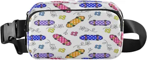 Fanny Packs for Women Men Skateboard Color Floral Belt Bag Waist Pouch Packs Crossbody Bag Running Hiking Fanny Pack Gifts for Girls Boys