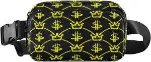 Fanny Packs for Women Men Yellow Crowns Dollar Belt Bag Waist Pouch Packs Crossbody Bag Running Hiking Fanny Pack Gifts for Girls Boys