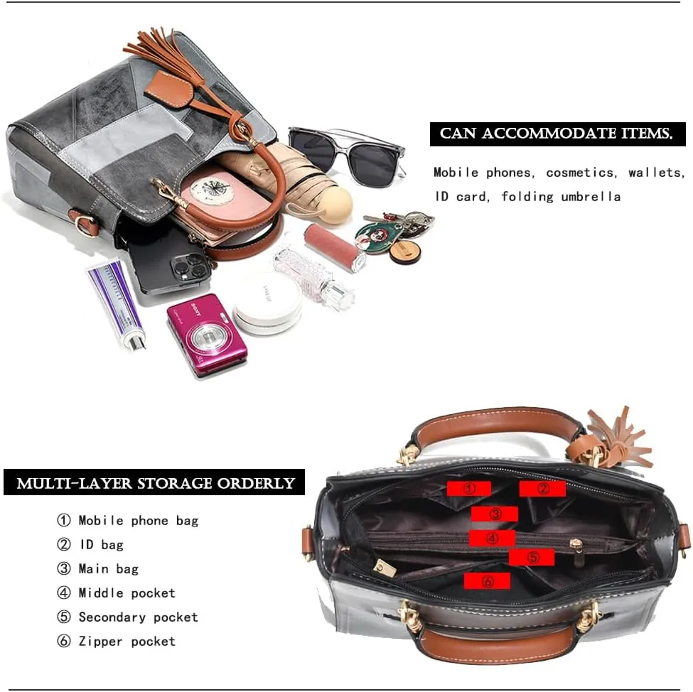 Fashion Casual Womens Purses and Handbags Shoulder Bag Soft PU Leather Medium Satchel Tote bag Hobo