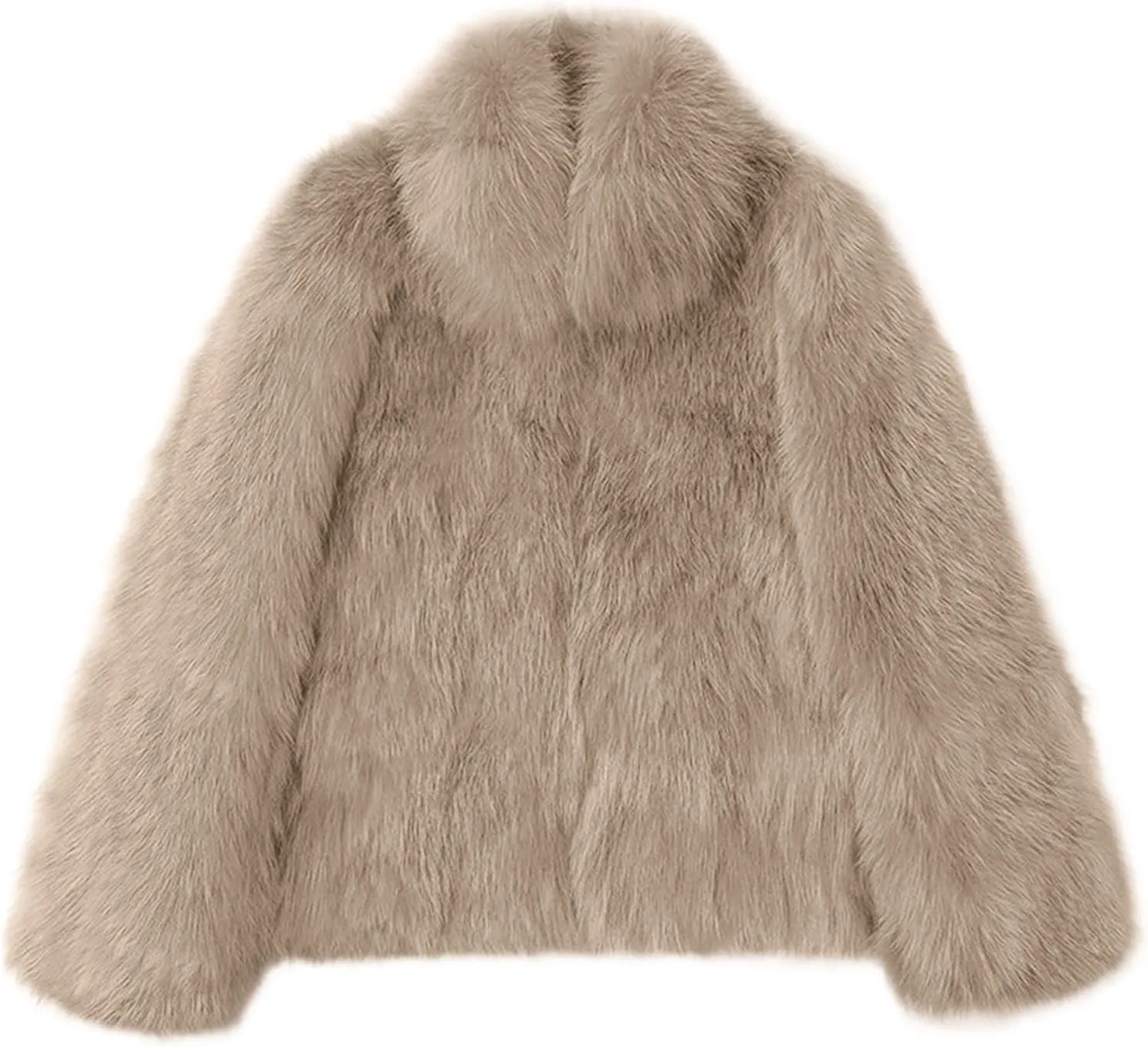 Faux Fur Coat for Women Long Sleeve Loungewear Winter Coats Thicken Stand Collar Jackets Outerwear Clothes