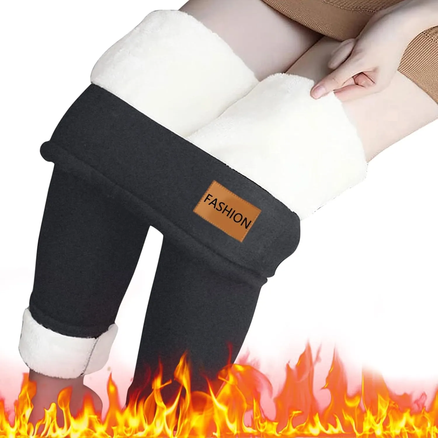 Fleece Lined Pants Women Yoga Pants Elastic High Waist Plush Yoga Pants Thermal Velvet Pants