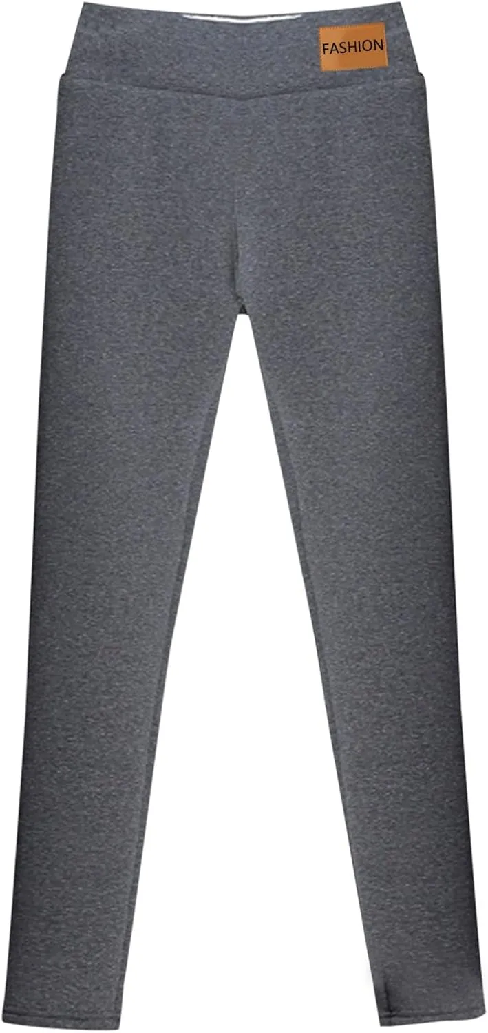 Fleece Lined Pants Women Yoga Pants Elastic High Waist Plush Yoga Pants Thermal Velvet Pants