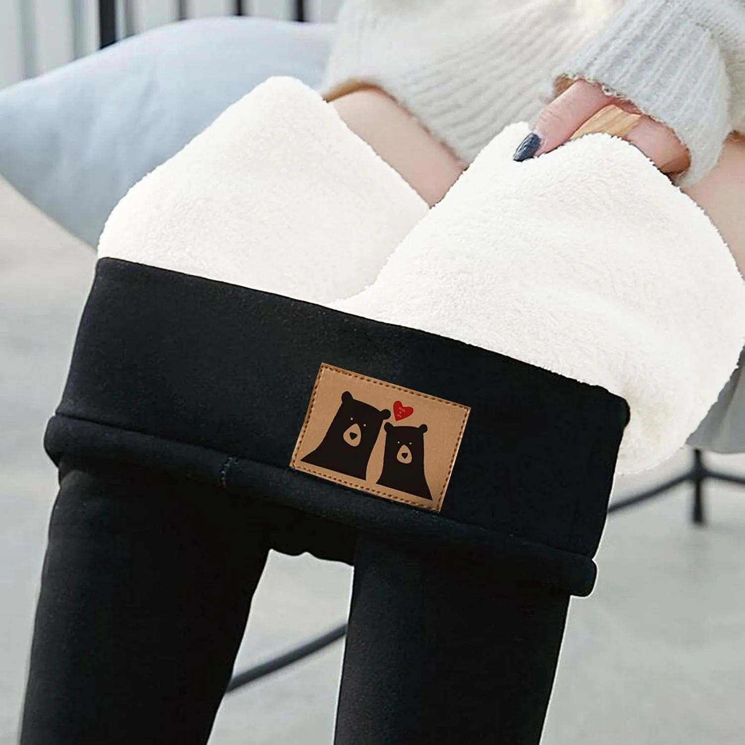 Fleece Lined Pants Women Yoga Pants Elastic High Waist Plush Yoga Pants Thermal Velvet Pants
