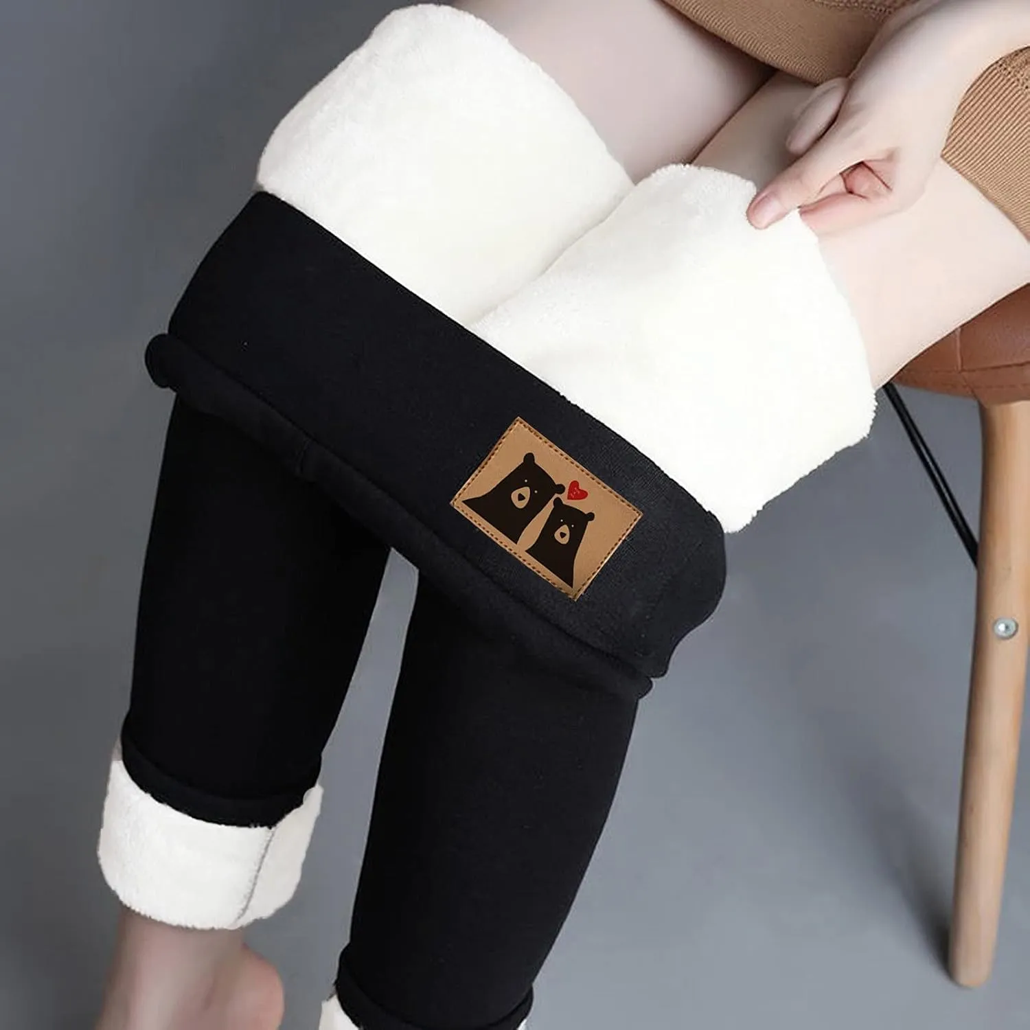 Fleece Lined Pants Women Yoga Pants Elastic High Waist Plush Yoga Pants Thermal Velvet Pants