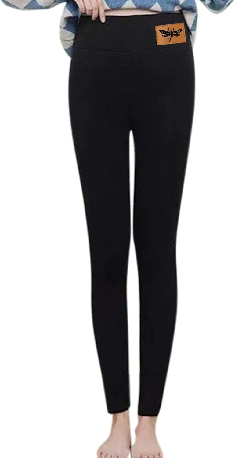 Fleece Lined Pants Women Yoga Pants Elastic High Waist Plush Yoga Pants Thermal Velvet Pants