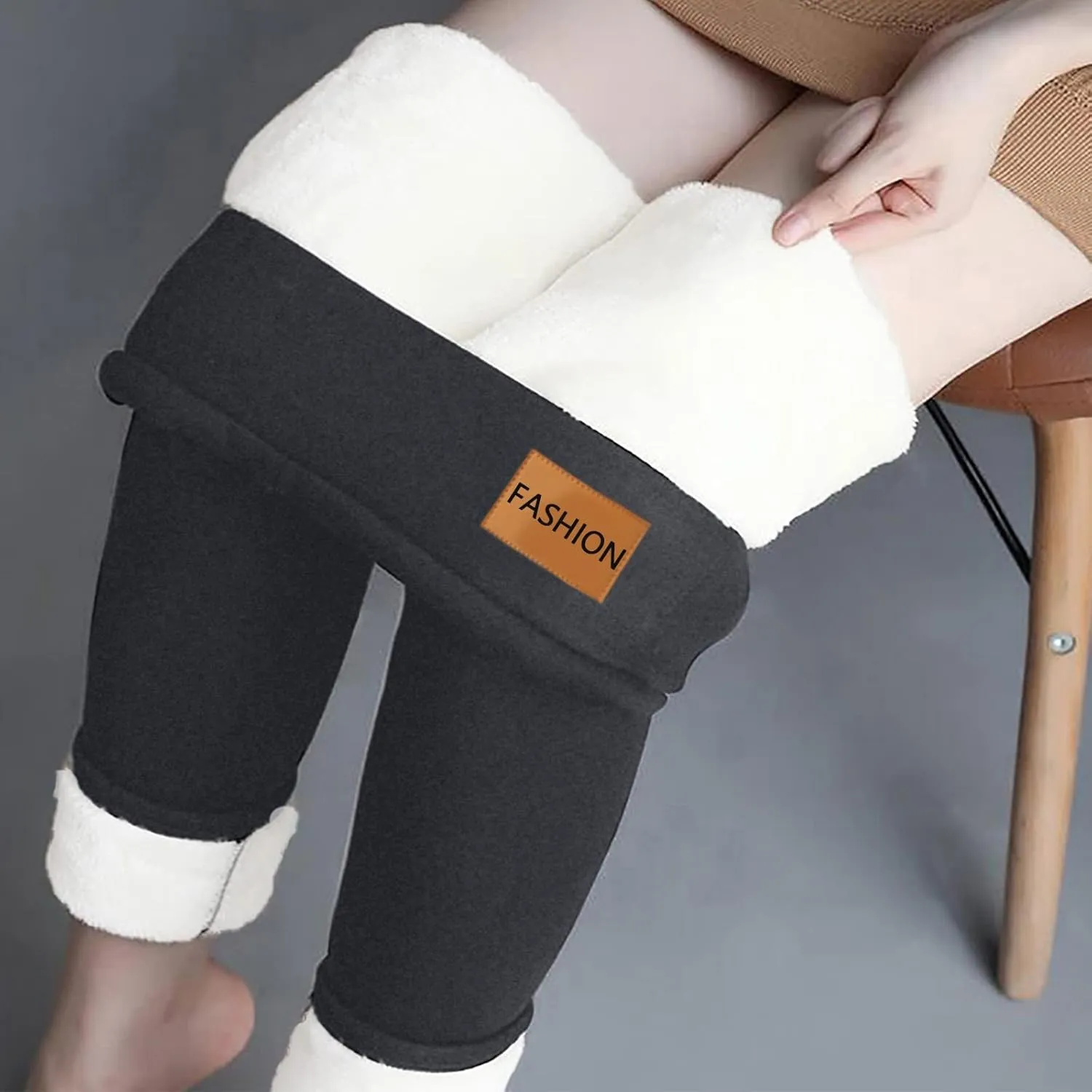 Fleece Lined Pants Women Yoga Pants Elastic High Waist Plush Yoga Pants Thermal Velvet Pants
