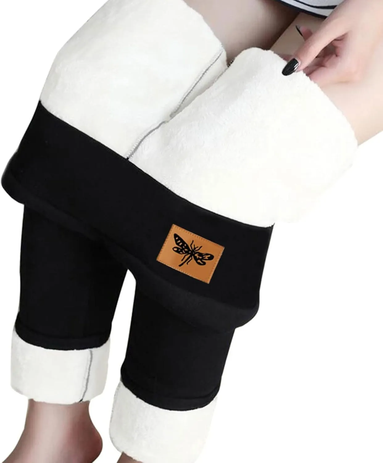 Fleece Lined Pants Women Yoga Pants Elastic High Waist Plush Yoga Pants Thermal Velvet Pants