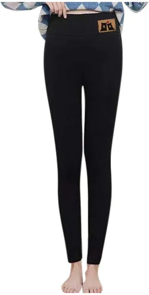 Fleece Lined Pants Women Yoga Pants Elastic High Waist Plush Yoga Pants Thermal Velvet Pants