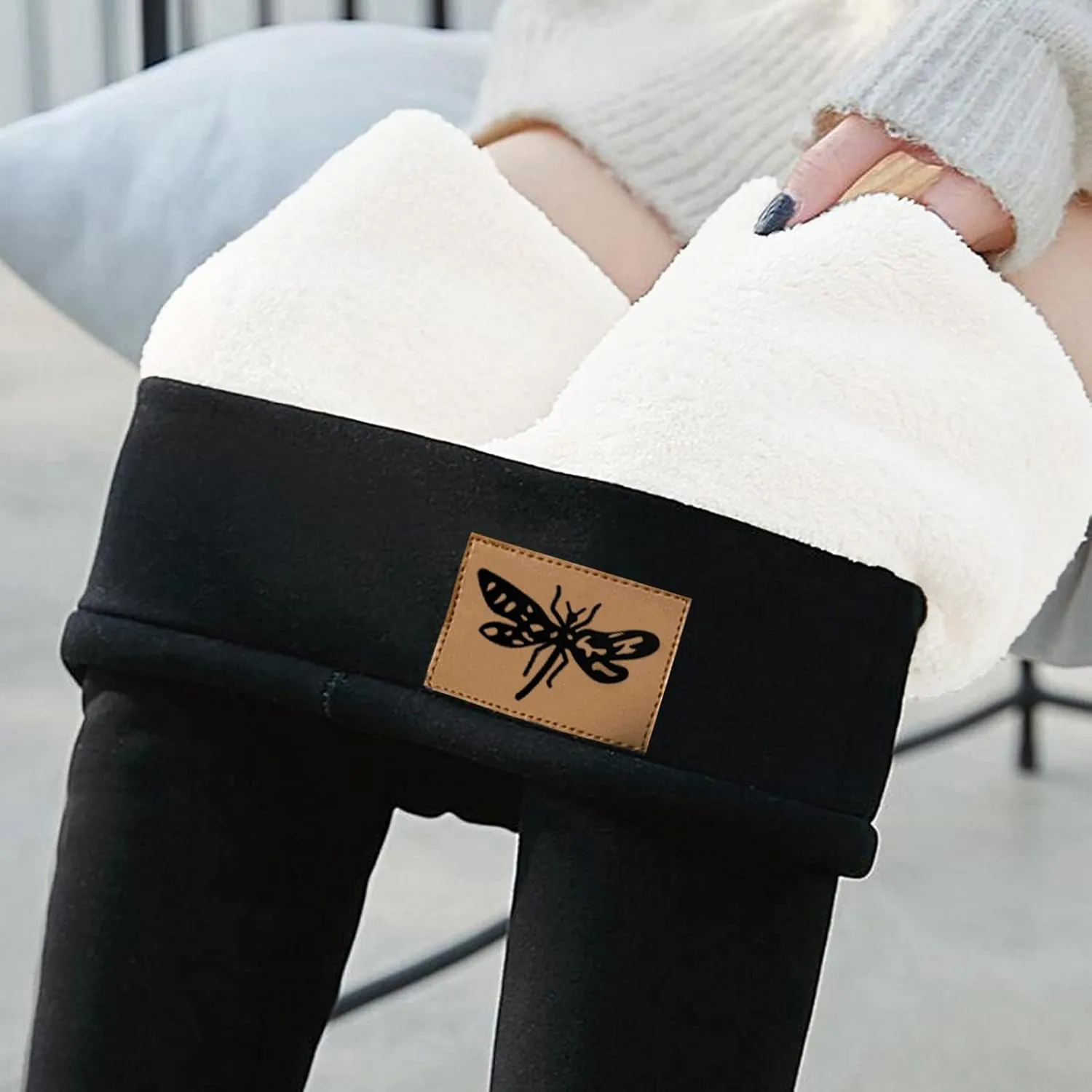 Fleece Lined Pants Women Yoga Pants Elastic High Waist Plush Yoga Pants Thermal Velvet Pants