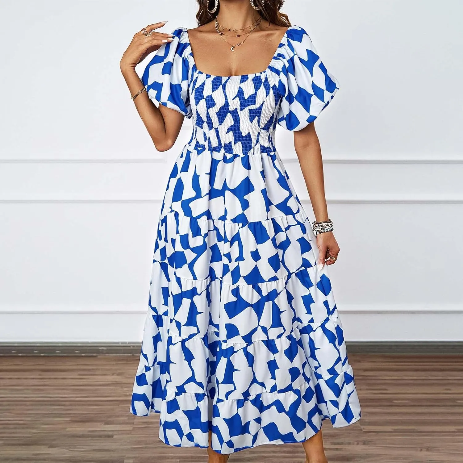 Floral Maxi Dress for Women Boho Dress Y2k Spaghetti Strap Long Flowy Dresses 2025 Casual Summer Beach Sundress