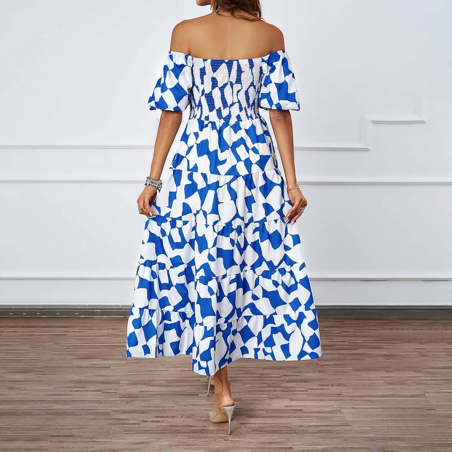 Floral Maxi Dress for Women Boho Dress Y2k Spaghetti Strap Long Flowy Dresses 2025 Casual Summer Beach Sundress