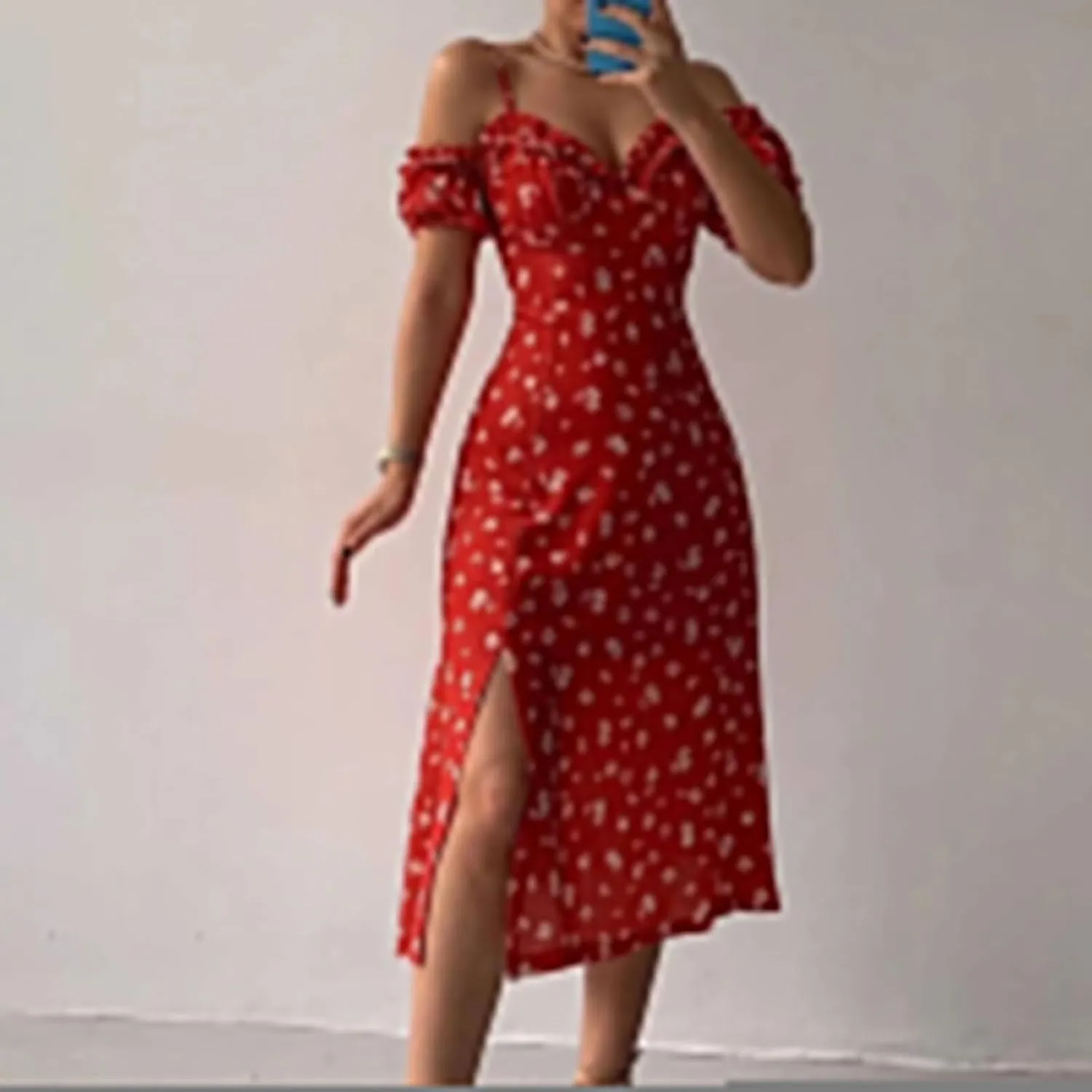 Floral Midi Corset Dress Boho Flowy Slit Lace Up Summer Dresses for Women Spaghetti Strap Dress Going Out Sundress