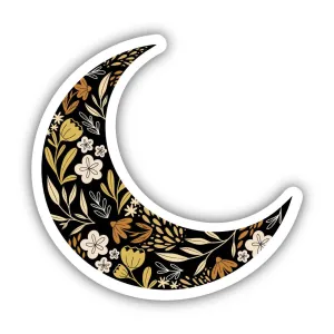 Floral Moon Vinyl Sticker
