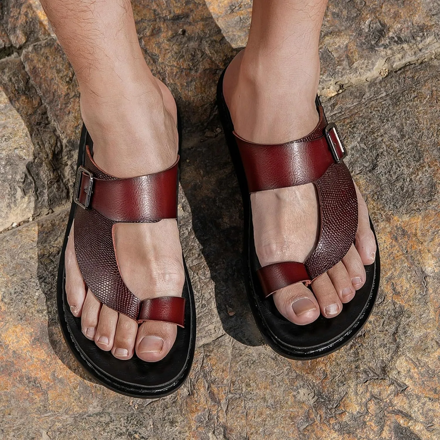 Foot Correction Men Summer Slide Sandals,Outdoor Plantar Fasciitis Roman Slippers,Slip On Bunion Orthopedic Flip Flops