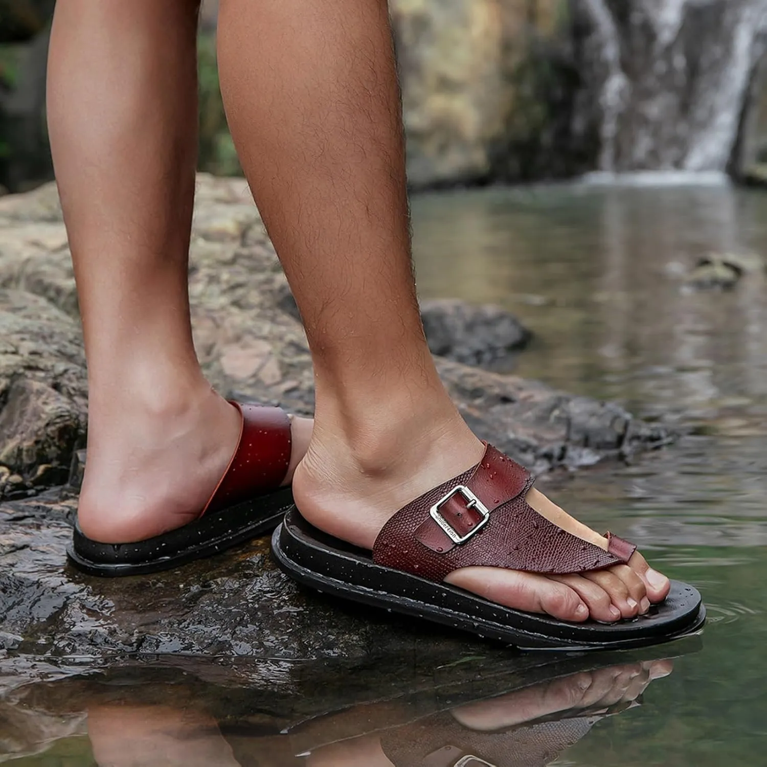 Foot Correction Men Summer Slide Sandals,Outdoor Plantar Fasciitis Roman Slippers,Slip On Bunion Orthopedic Flip Flops
