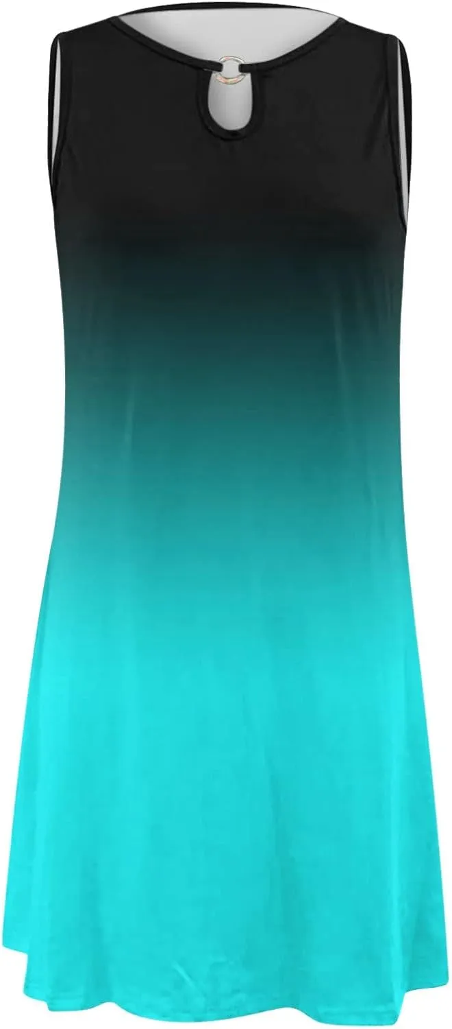 for Women Summer Loose Dress Sleeveless Floral Print V Neck Hollow Out Beach Dress Mini Dress Halter Formal
