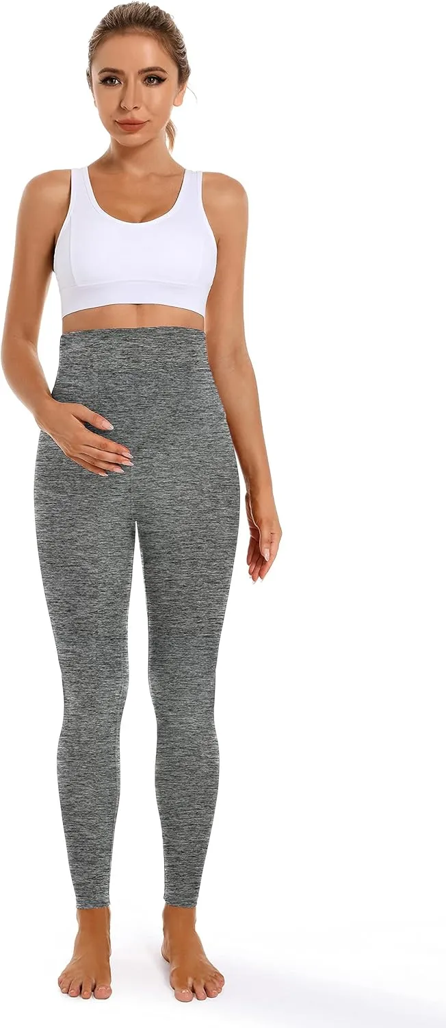 Foucome Women's Maternity Leggings Over The Belly Pregnancy Yoga Pants Workout Athletic Leggings