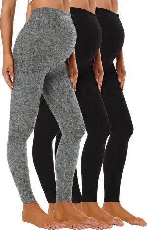 Foucome Women's Maternity Leggings Over The Belly Pregnancy Yoga Pants Workout Athletic Leggings