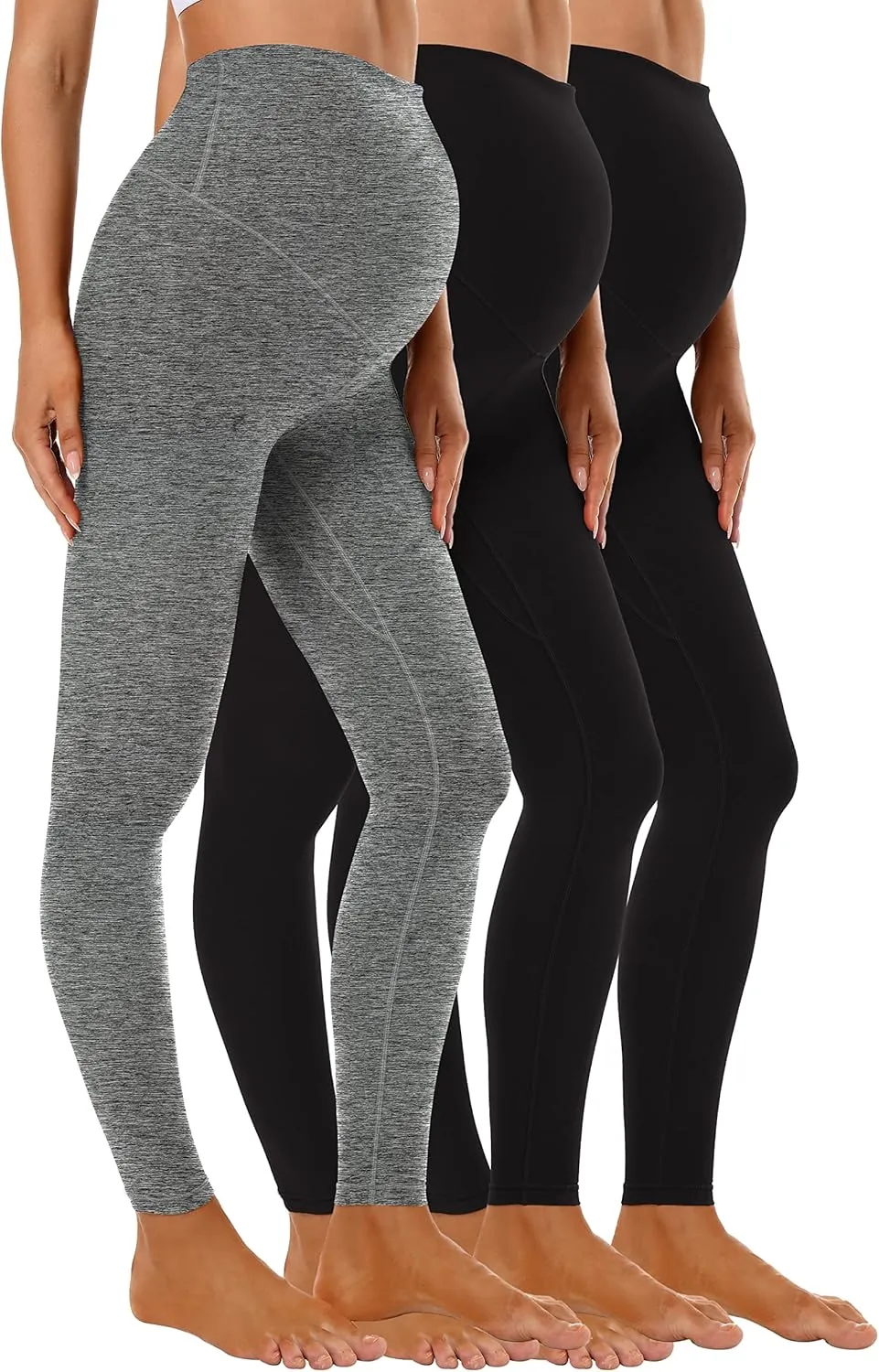 Foucome Women's Maternity Leggings Over The Belly Pregnancy Yoga Pants Workout Athletic Leggings