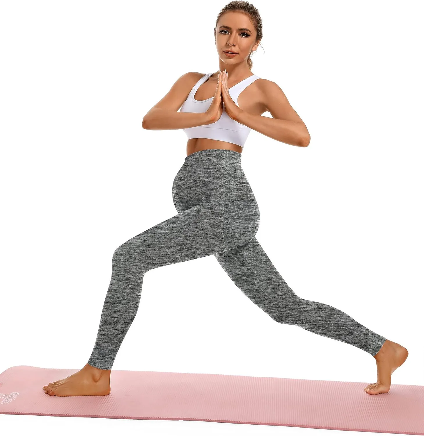 Foucome Women's Maternity Leggings Over The Belly Pregnancy Yoga Pants Workout Athletic Leggings