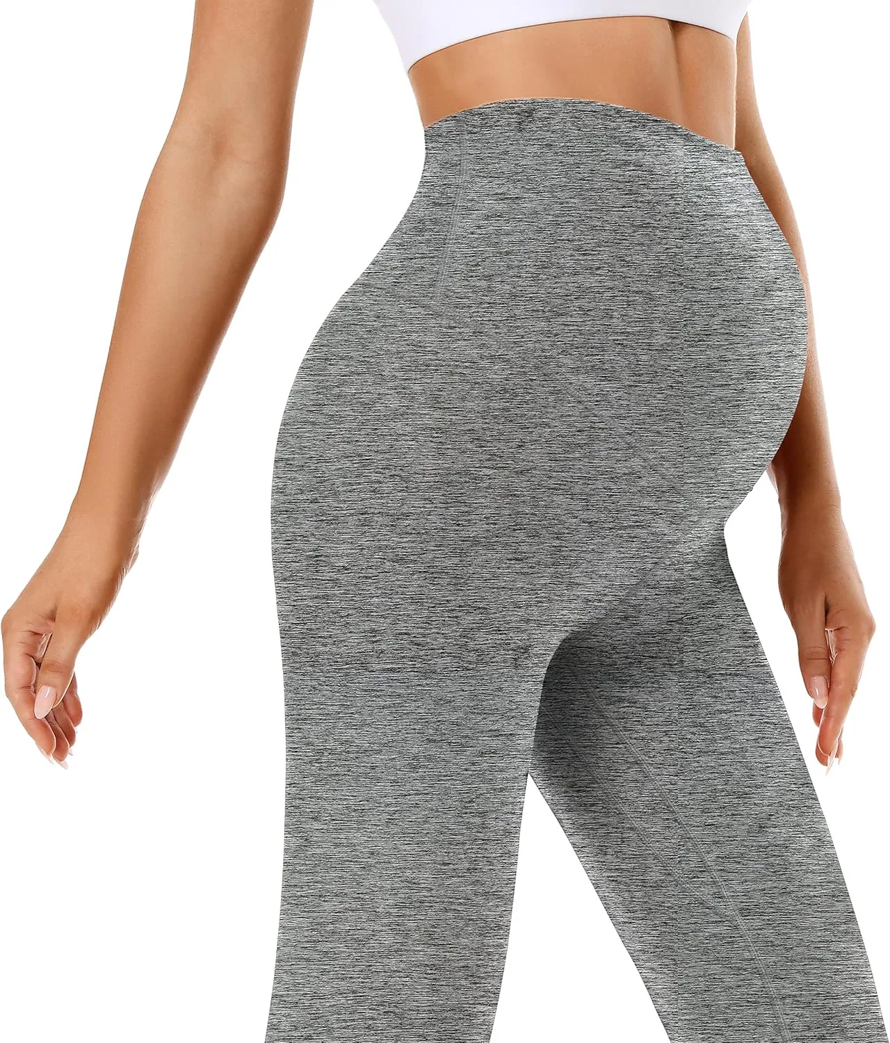 Foucome Women's Maternity Leggings Over The Belly Pregnancy Yoga Pants Workout Athletic Leggings