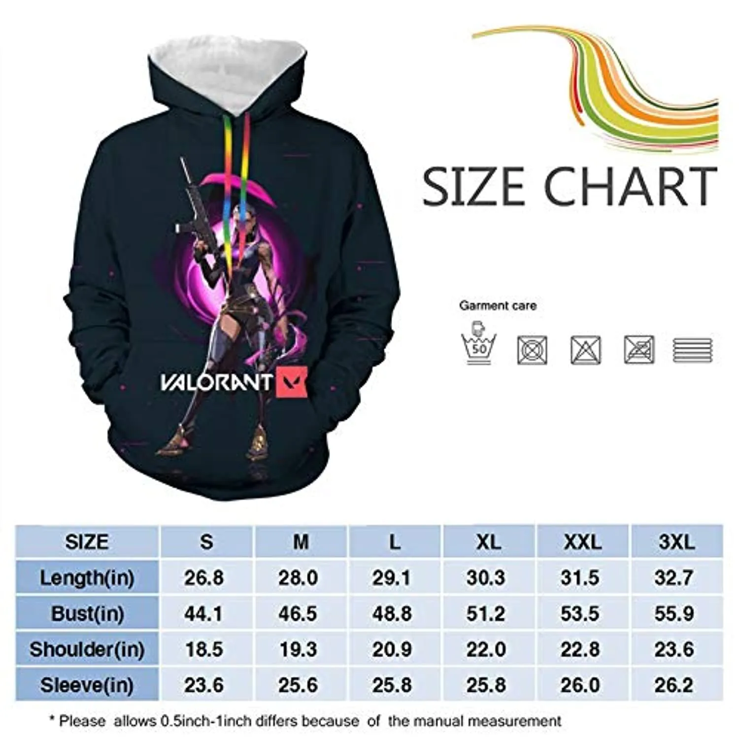 Game Valorant Hoodies - Reyna 3D Unisex Hooded Pullover Sweatshirt
